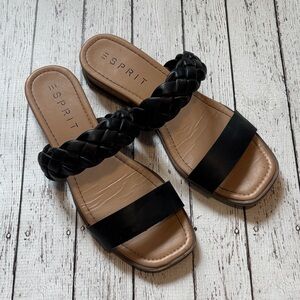 Esprit Winsley Black and Tan Braided Sandals